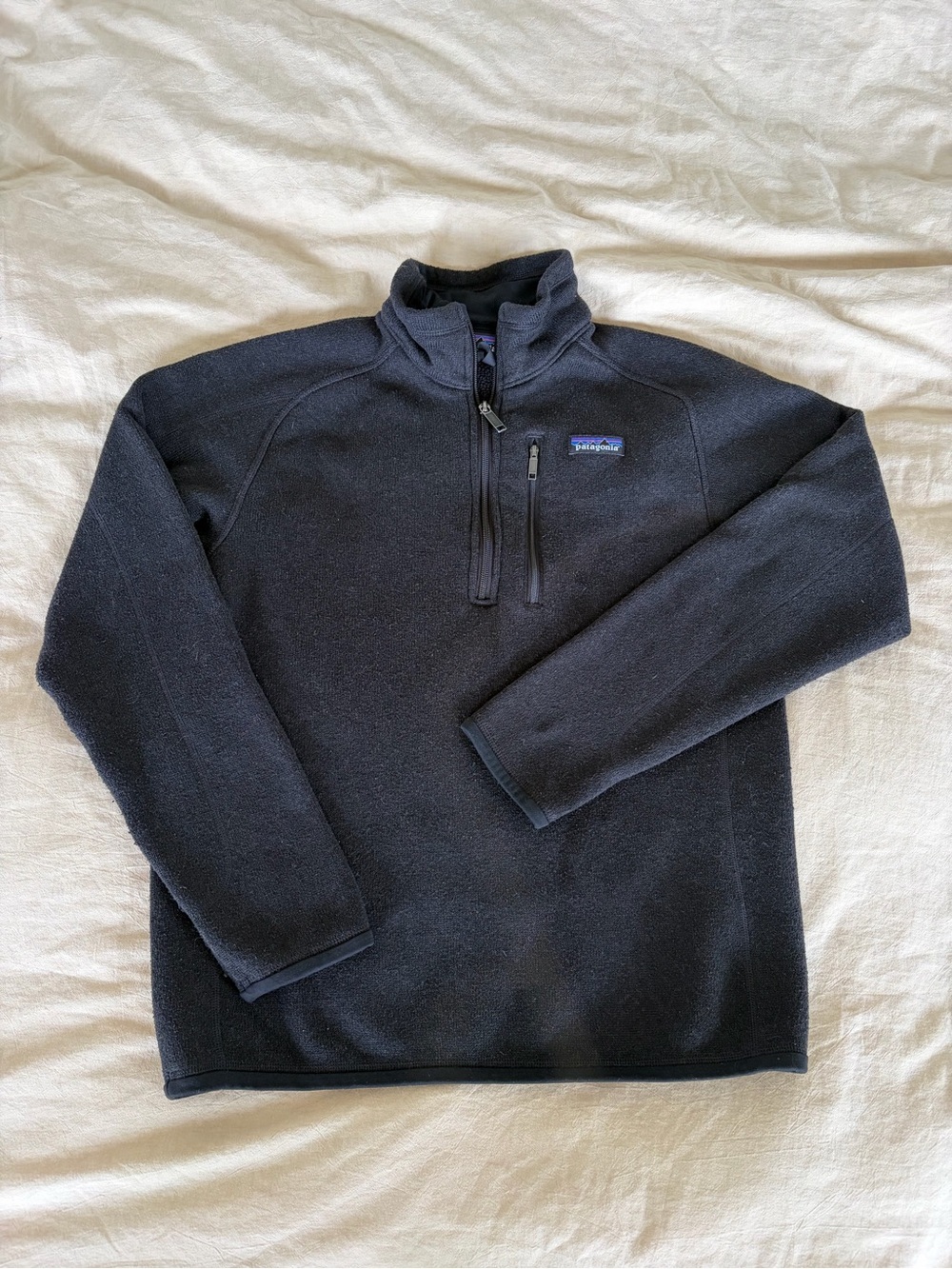 Patagonia Black Synchilla Quarter Zip Preppy Gorpcore Outdoor Hiking Pullover - Picture 1 of 4